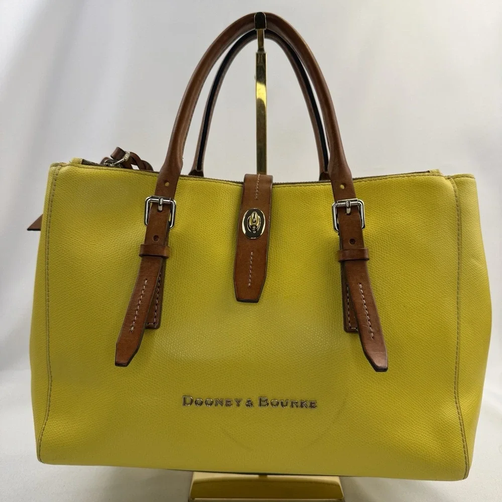 Dooney & Bourke Claremont Miller Yellow‎ Leather Satchel Purse Handbag